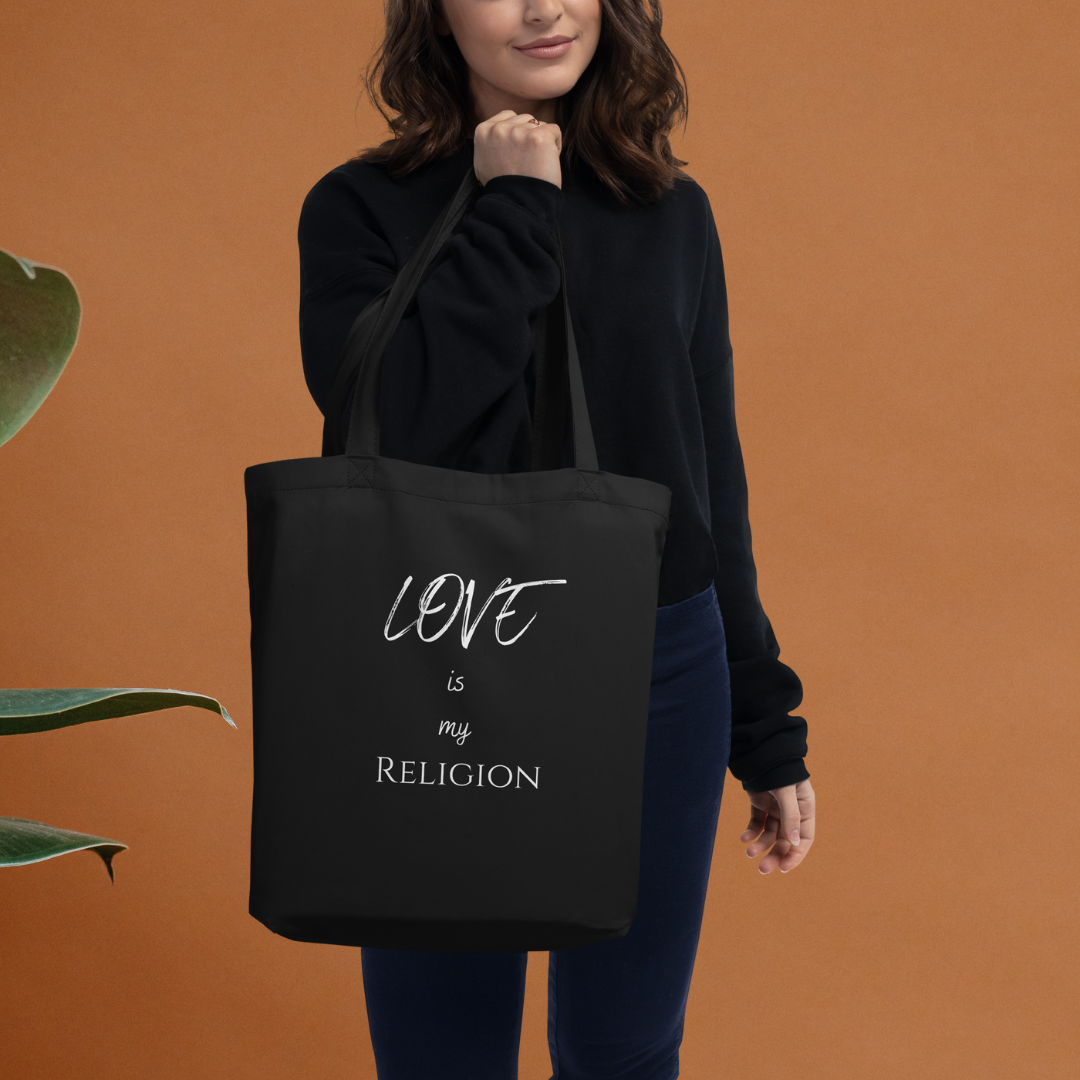 Love Is My Religion Black Eco Tote Bag