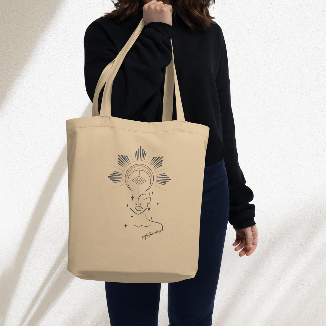 Divine Lightworker Tan Eco Tote Bag