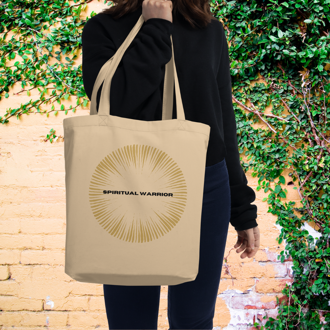 Spiritual Warrior Tan Eco Tote Bag