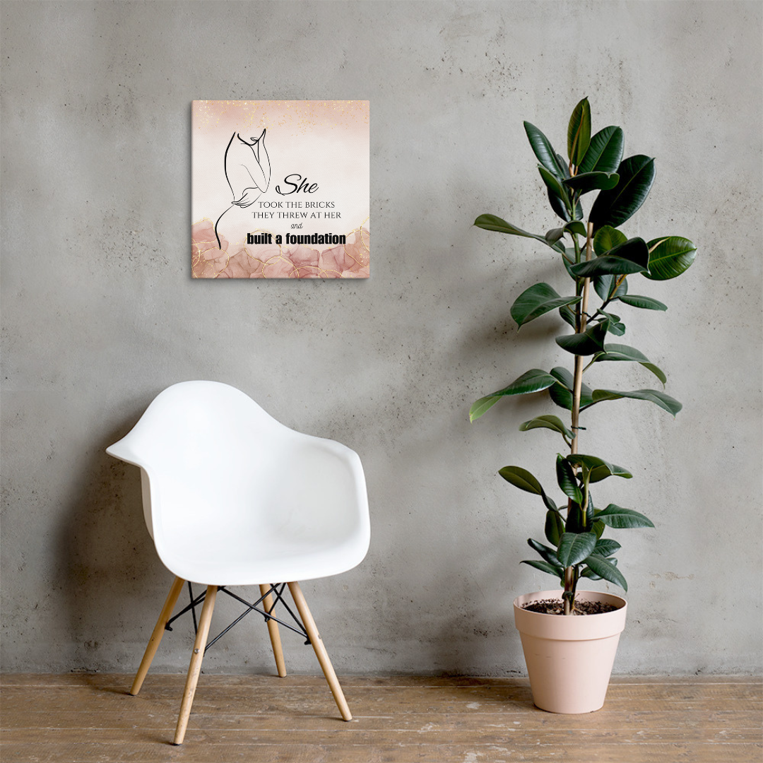 She Built A Foundation Canvas Print