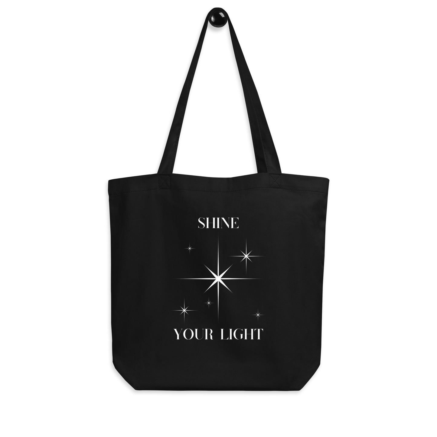 Shine Your Light Black Eco Tote Bag