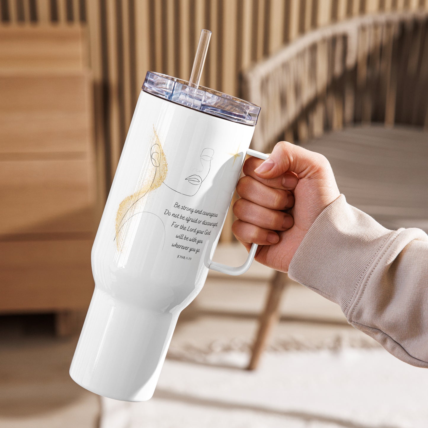 Joshua 1:9 Be Strong and Courageous 40oz Travel Tumbler