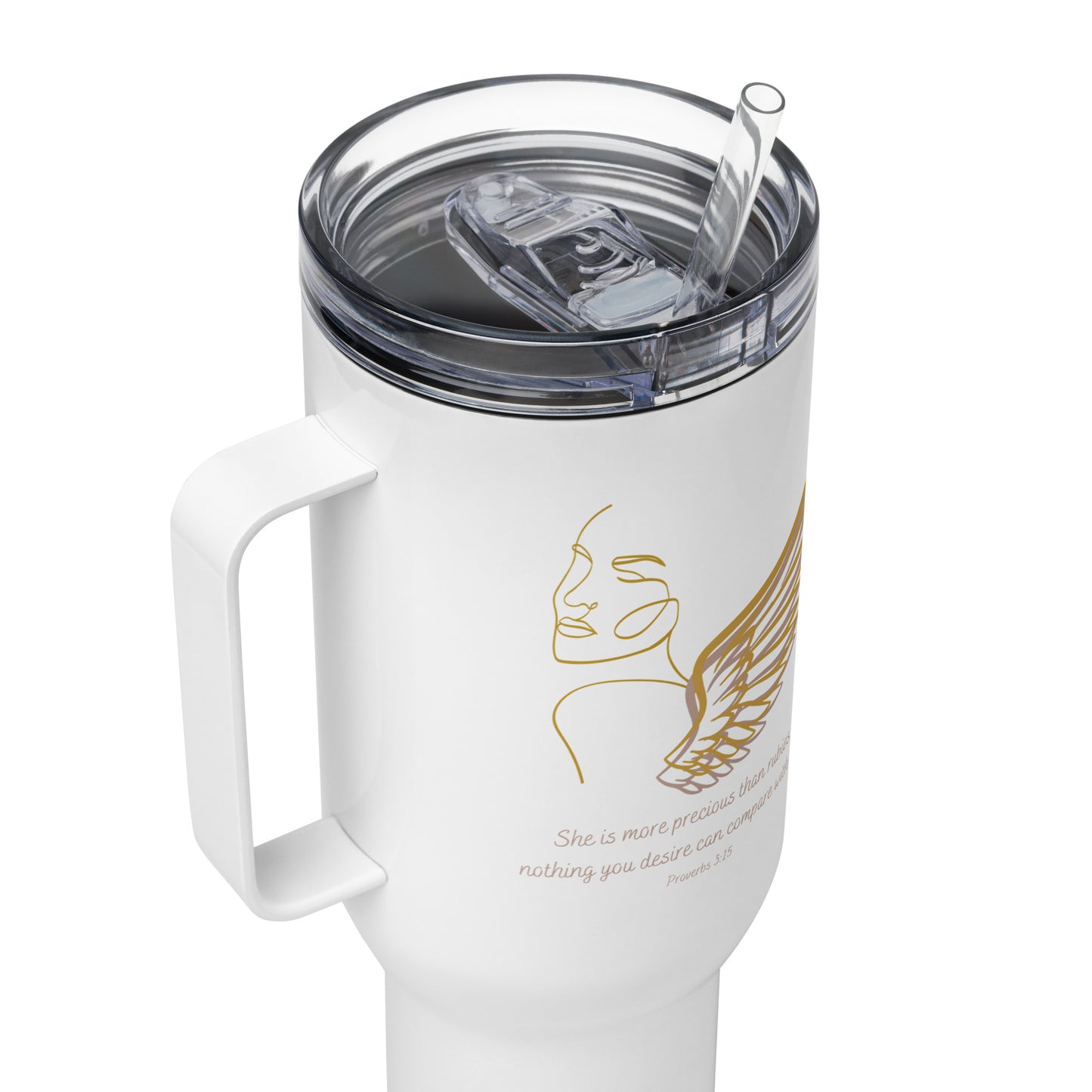 Proverbs 3:15 Angel 40oz Travel Tumbler