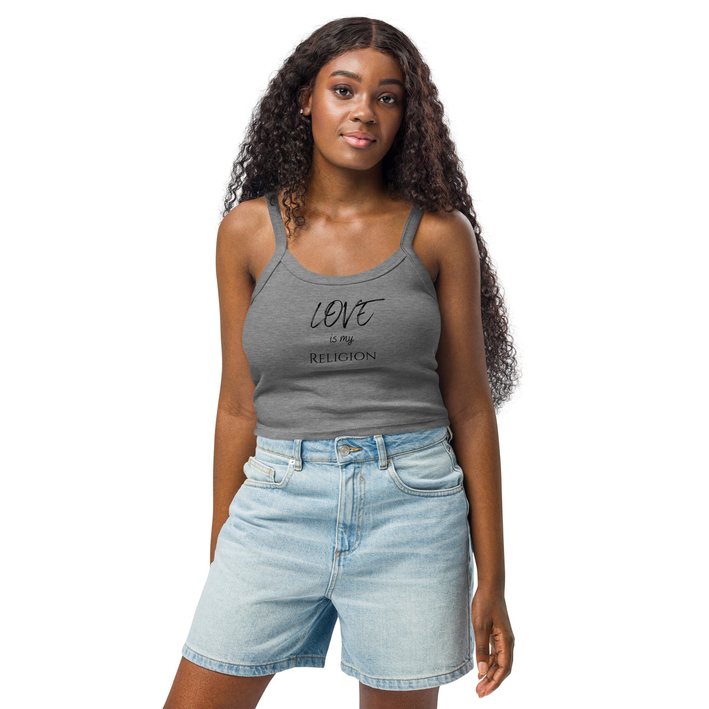 Love Is My Religion Women’s Micro-Rib Tank Top