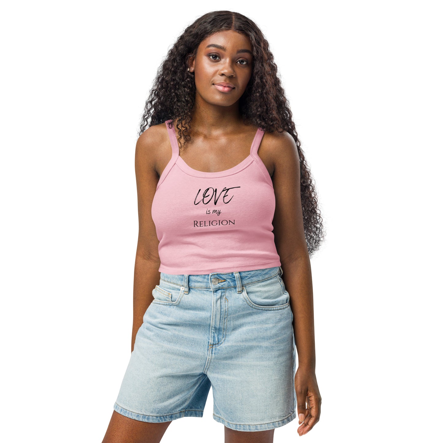 Love Is My Religion Women’s Micro-Rib Tank Top