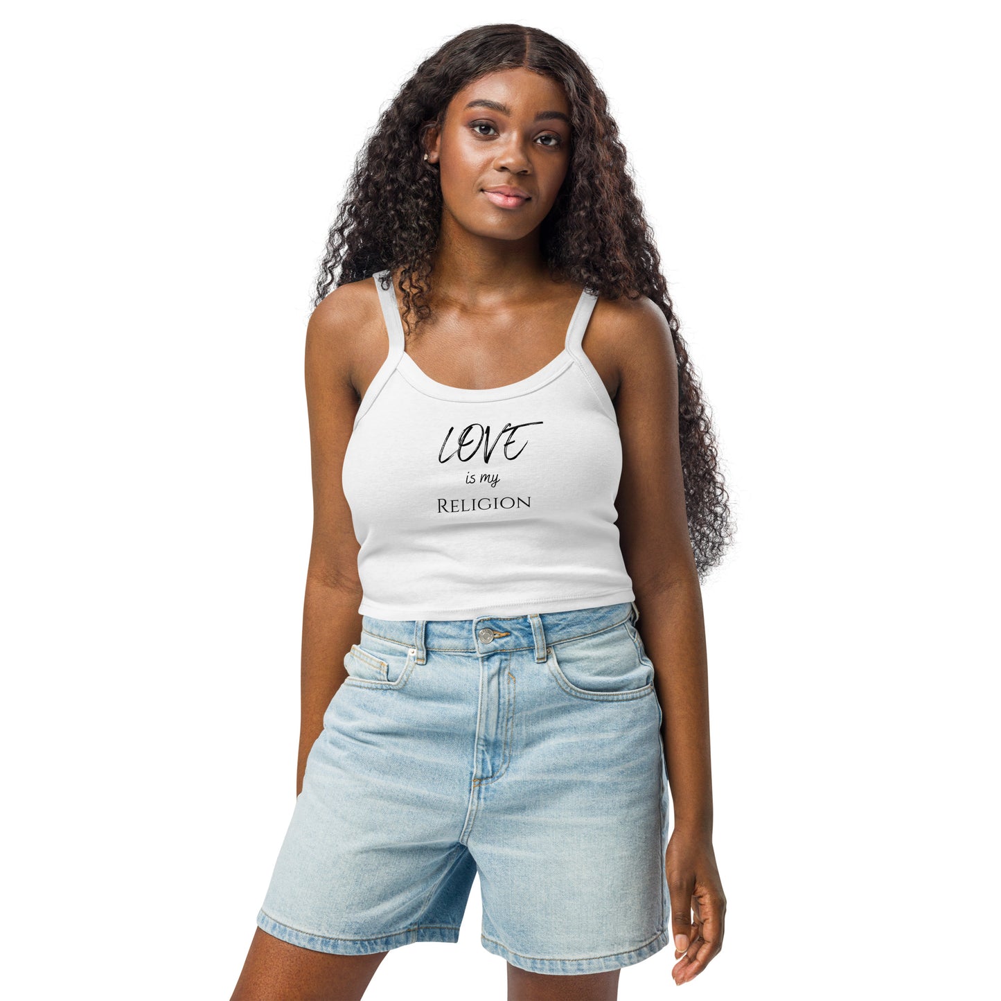 Love Is My Religion Women’s Micro-Rib Tank Top