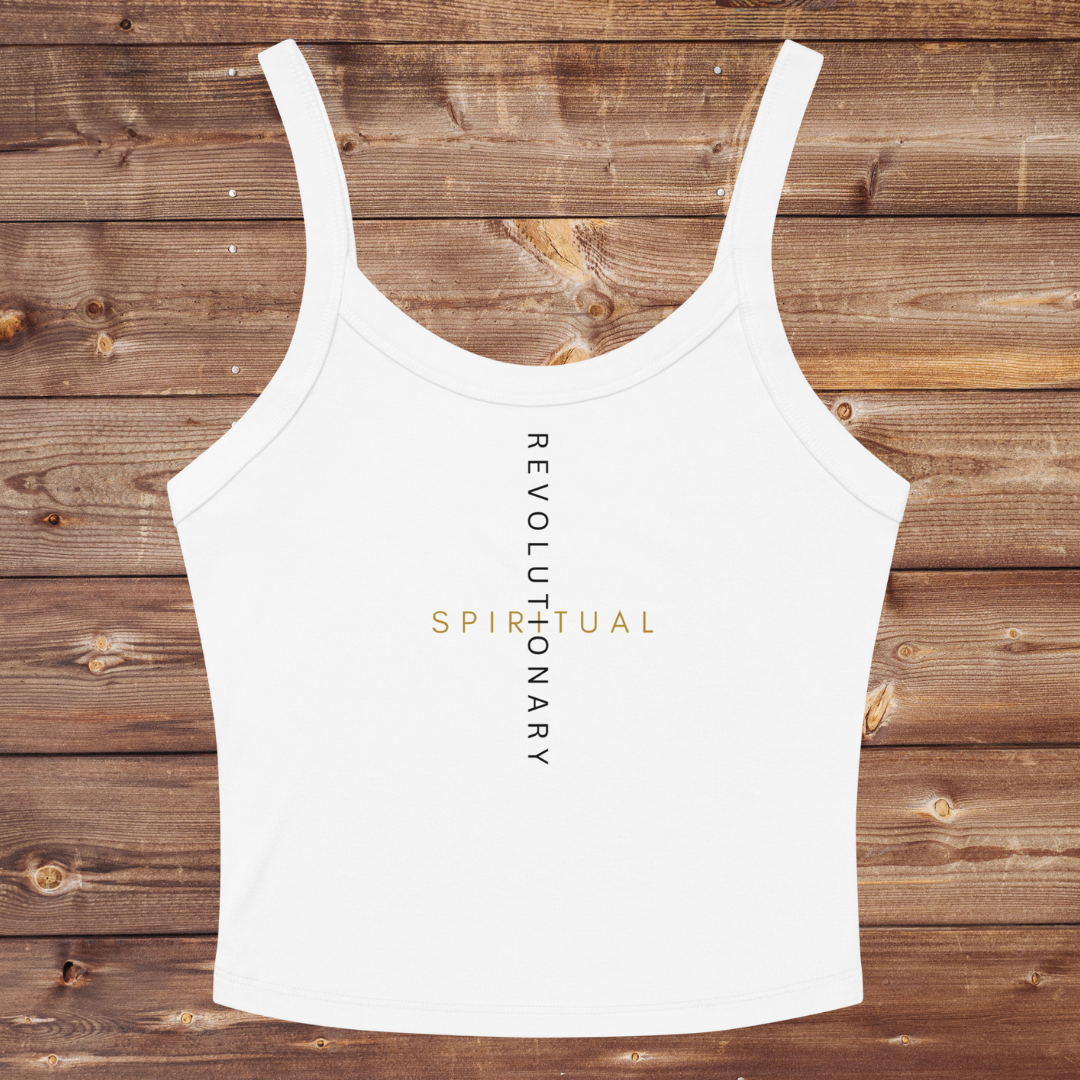 Spiritual Revolutionary White Micro-Rib Tank Top