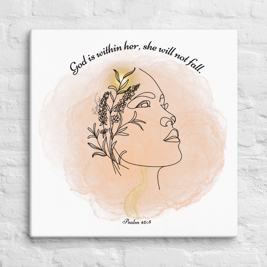 Psalm 46:5 God Is Within Her Graphic Art Canvas Print