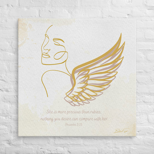 Proverbs 3:15 Angel Canvas Print