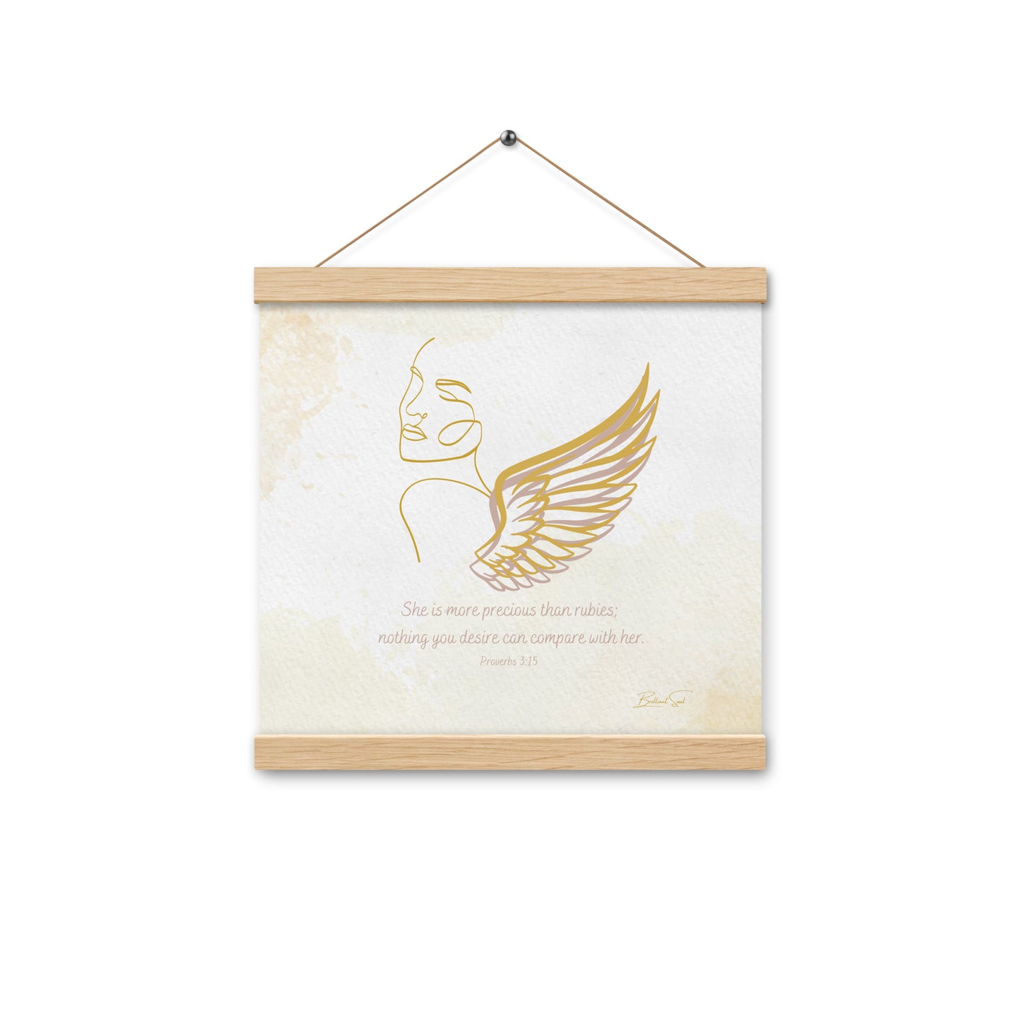 Proverbs 3:15 Angel Wood Hanger Poster