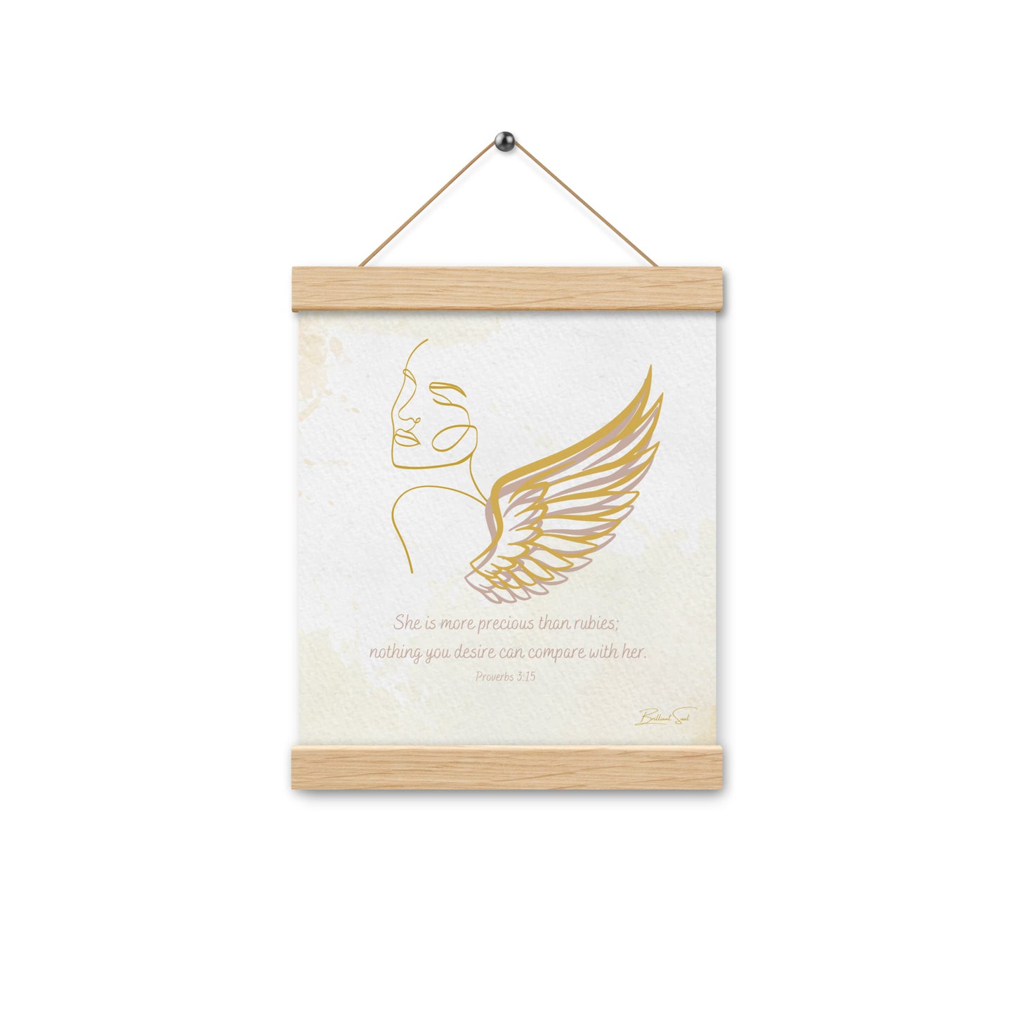 Proverbs 3:15 Angel Wood Hanger Poster