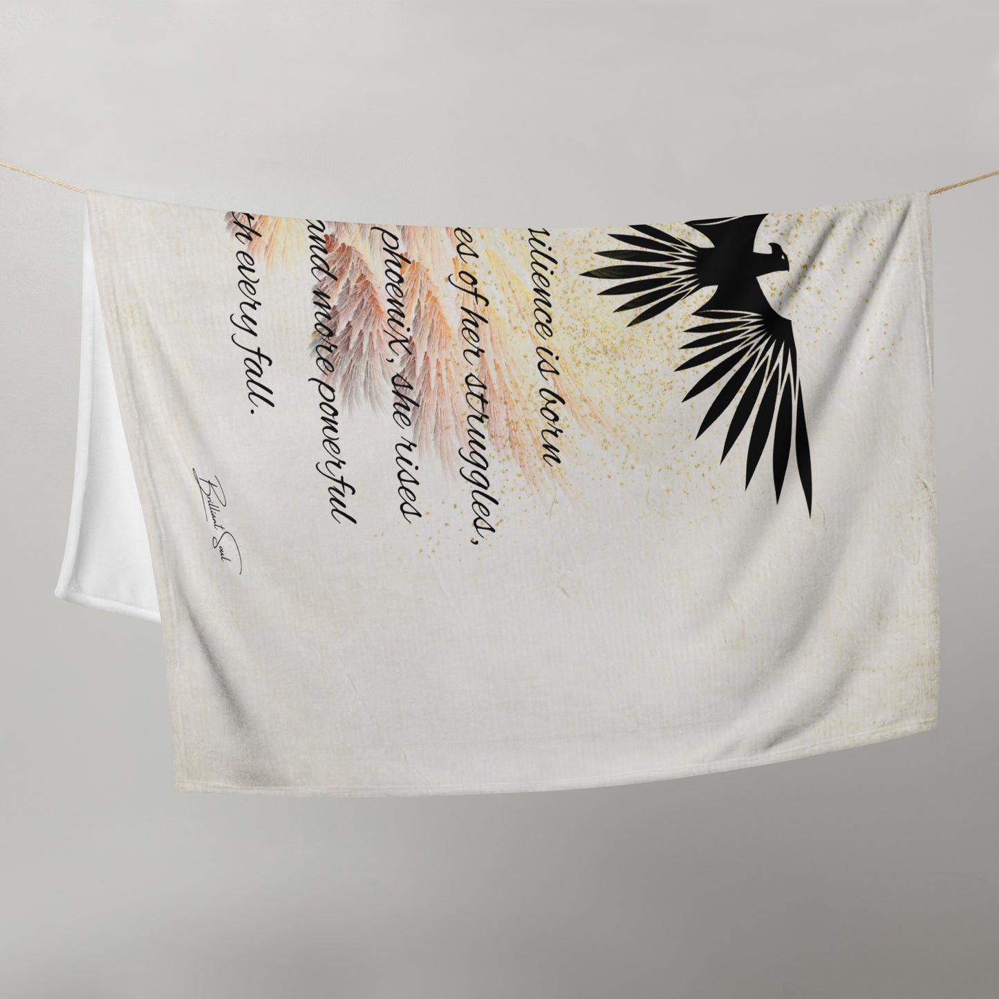 The Phoenix She Rises Throw Blanket
