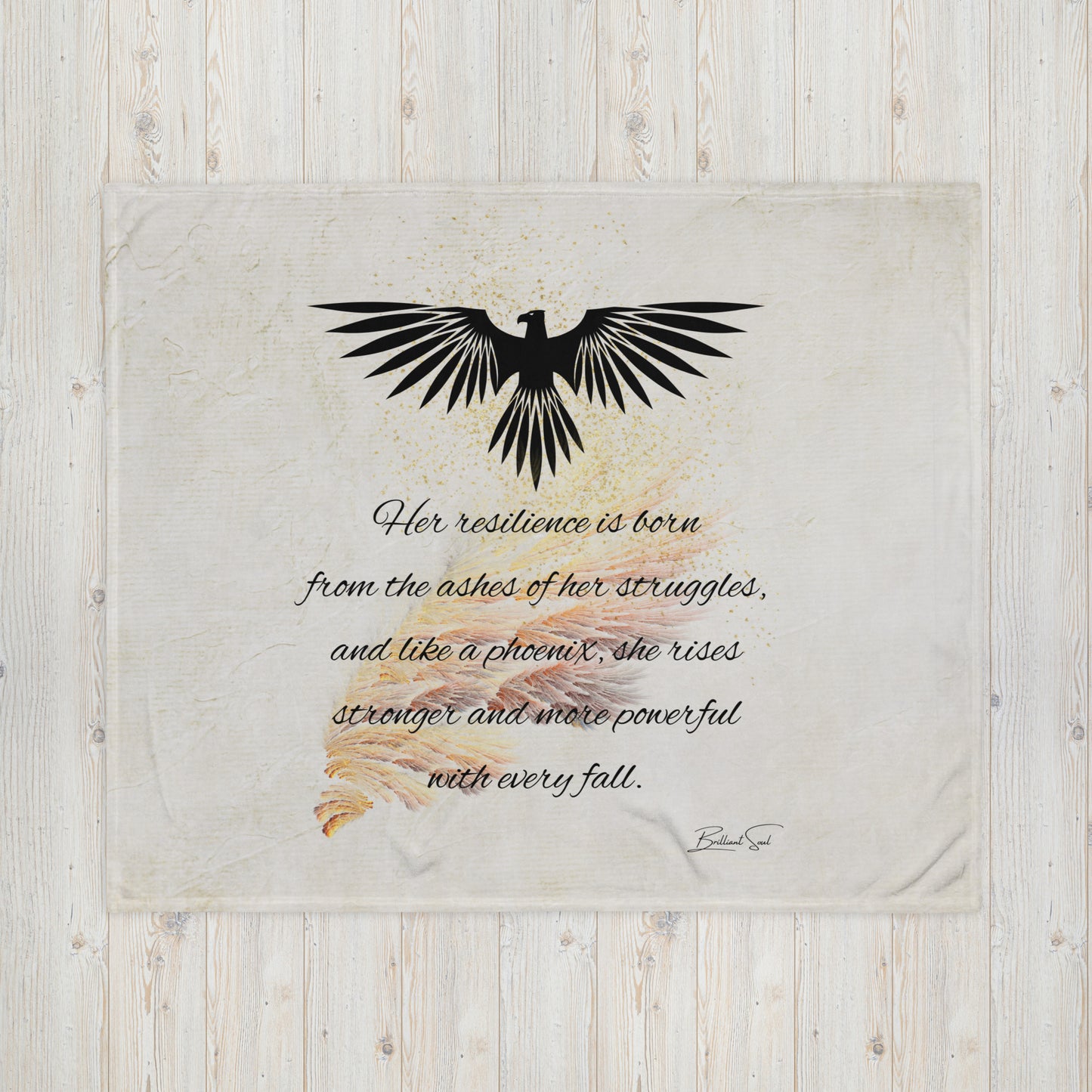 The Phoenix She Rises Throw Blanket