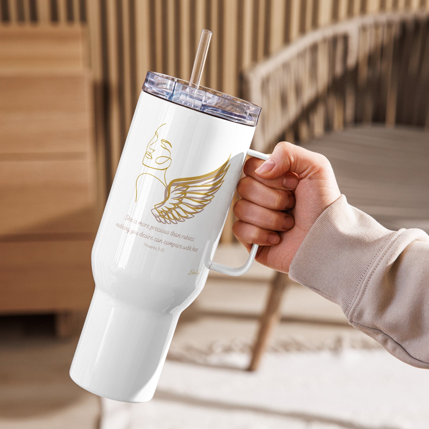 Proverbs 3:15 Angel 40oz Travel Tumbler