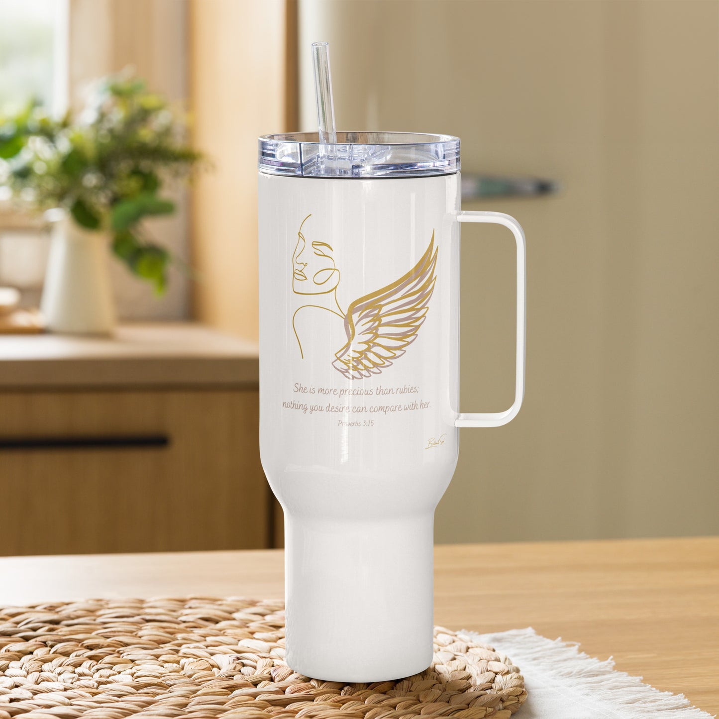 Proverbs 3:15 Angel 40oz Travel Tumbler