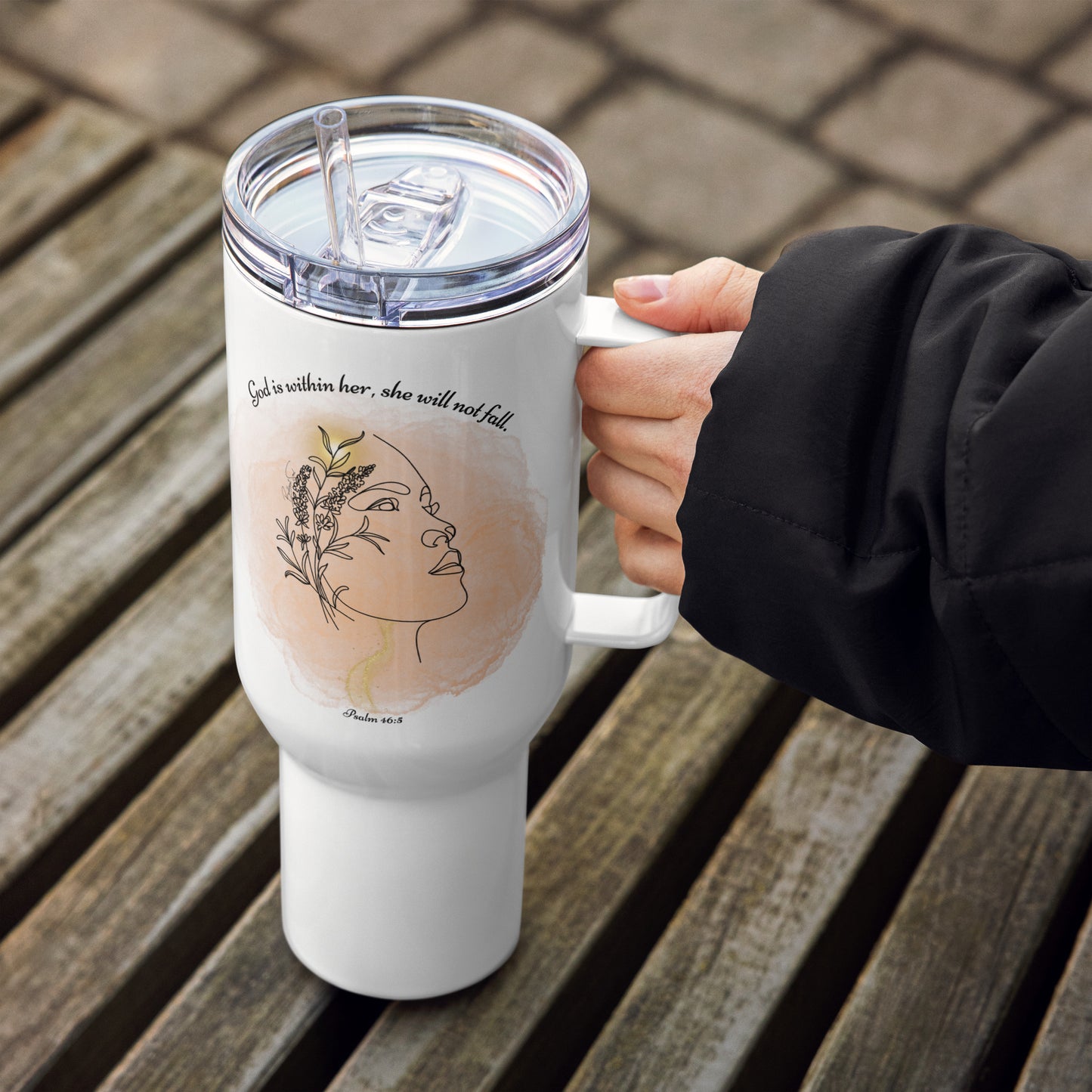 Psalm 46:5 God Is Within Her Graphic 40oz Travel Tumbler