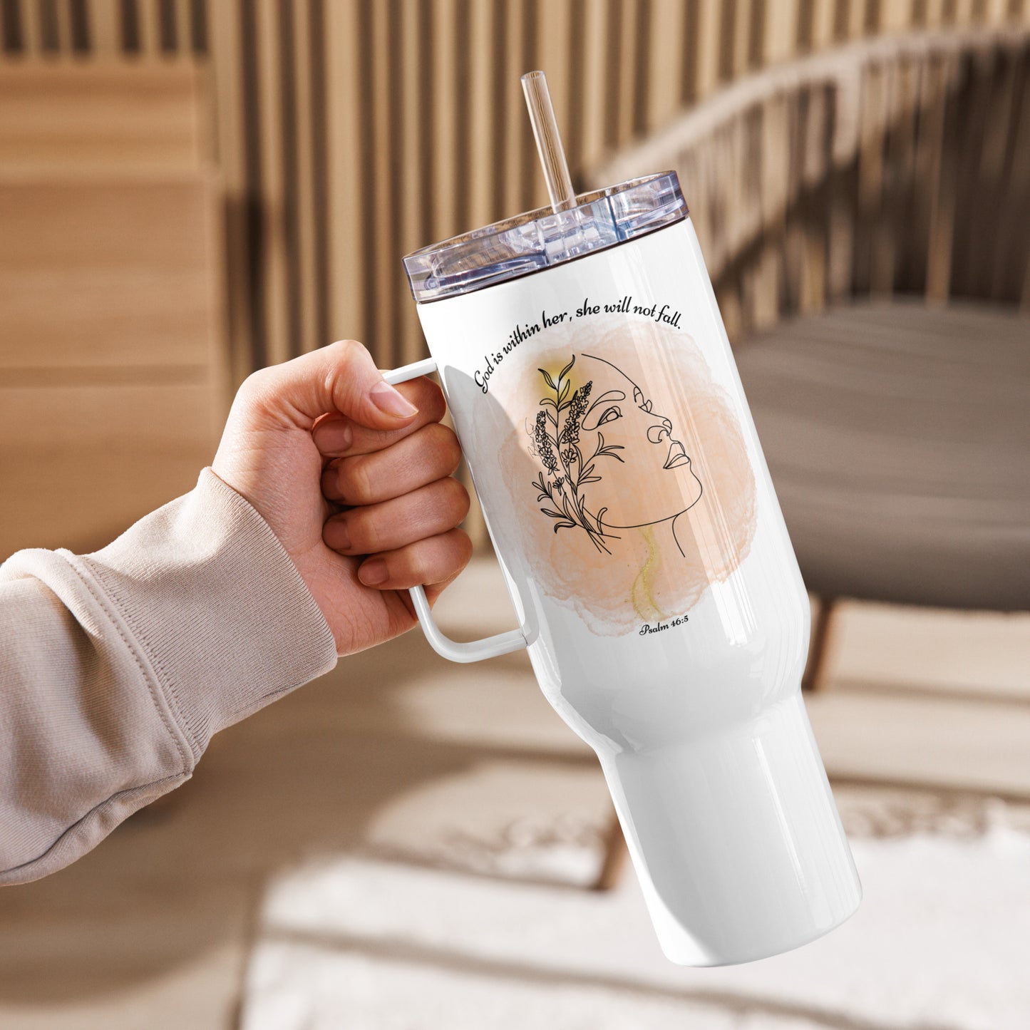 Psalm 46:5 God Is Within Her Graphic 40oz Travel Tumbler
