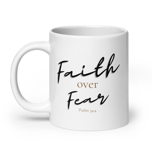 Psalm 34:4 Faith Over Fear 20oz Mug