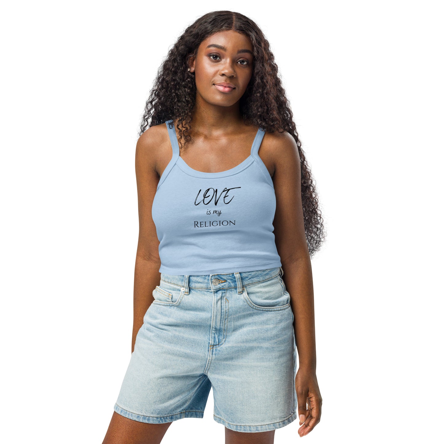 Love Is My Religion Women’s Micro-Rib Tank Top