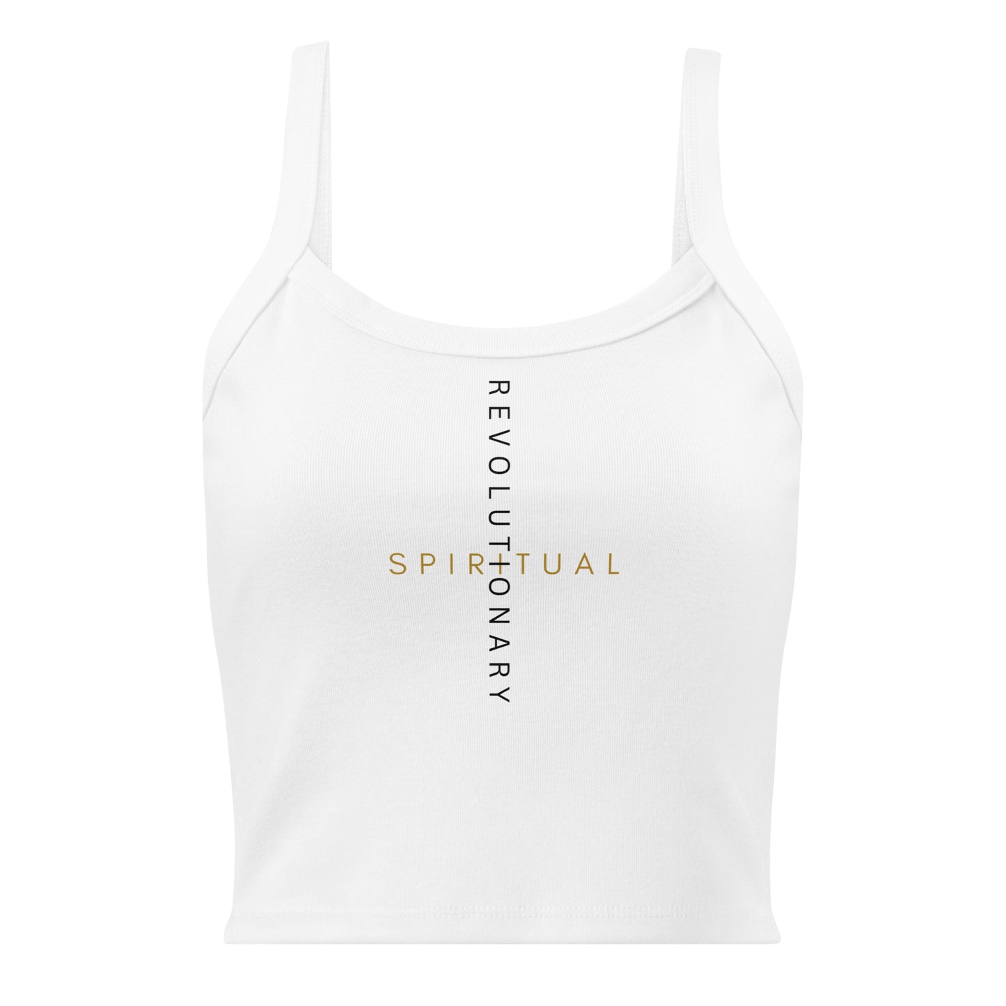 Spiritual Revolutionary White Micro-Rib Tank Top