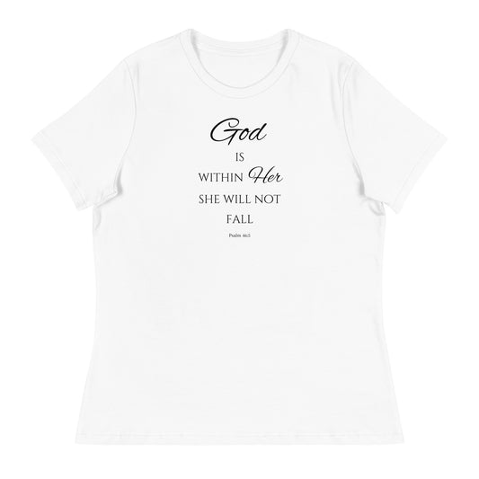 Psalm 46:5 God Is Within Her White T-Shirt